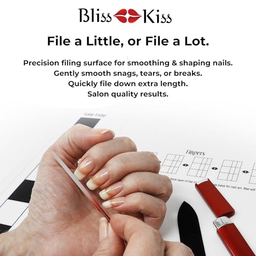 Bliss Kiss Nano Glass Foot File & Czech Crystal Glass Nail File with Case | Callus Remover for Feet & Smooth Nail File Set | Pedicure & Manicure Tools