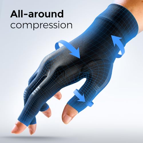 FREETOO All-Around Compression Arthritis Gloves for Women Men for Pain S-pair Matte Black