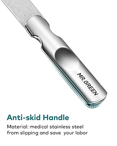 Stainless Steel Nail File with Anti-Slip Handle and Leather Case, 3 pcs Nail Clippers Set Stainless Steel Nail Clippers & Slant EDG Toenail Clipper Cutter