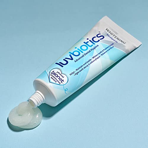 Luv Biotics Probiotic Whitening Toothpaste with Xylitol & Aloe Vera for Fresh Breath and Oral Care - 3 x 75ml 2.64 Fl Oz (Pack of 3)