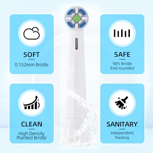 Compatible with Oral-B iO 3/4/5/6/7/8/9/10 Series Ultimate Clean Electric Toothbrush Replacement Brush Heads,for Oral-B iO Electric Toothbrush (16 Pack-Black+White) 16 Pack-black+white