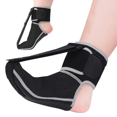 Adjustable Shoulder Brace with Removable Gel Ice Pack + Plantar Fasciitis Night Splint Sock, Adjustable Plantar Fasciitis Brace