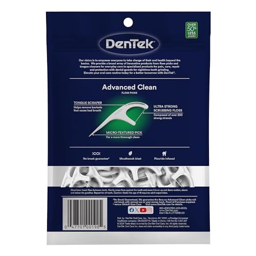 DenTek Triple Clean Advanced Clean 150 Count Floss Picks 6 Pack Bundle with Australian Gold 8 Fluid Ounce Aloe Vera Freeze Gel