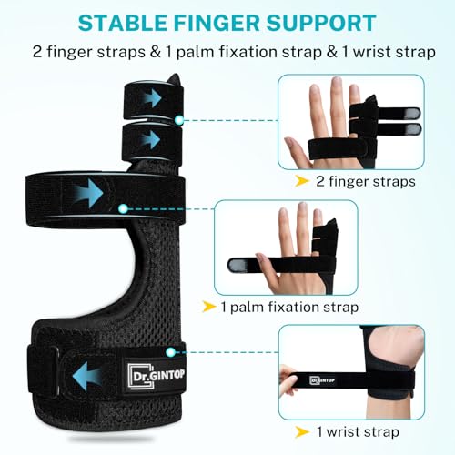 Pinky Finger Splint - Metacarpal Splint - 4th & 5th Finger Brace Black