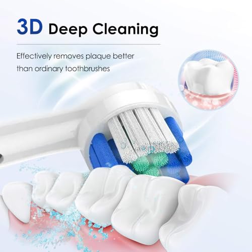 Magnetic Suspension Rotating Electric Toothbrush, 5 Modes Waterproof Sonic Cleaning, 8 Brush Heads and Storage Case for Traveling, Camping, Riding (White) White