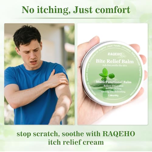 Mosquito Bite Itch Relief Cream 1.98oz Anti Itch Bug Insect After Bite Treatment Cream Travel Sting Sunburn Heat Rash Skin Cooling Stop Itching Balm Summer Camping Hiking Travel Essentials 1.98 Ounce (Pack of 1)