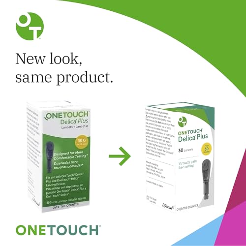 OneTouch Delica Plus 30-Gauge Lancets, Single-Use, 180 Count, 6 Pack 30 Count (Pack of 6)