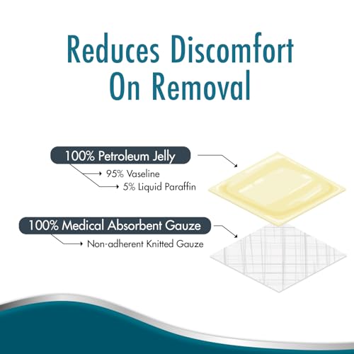 Dynarex Dürma+ Petroleum Gauze Dressings - Sterile Non-Adherent Impregnated Gauze Pads - Maintains Moist Environment and Minimizes Sticking - 3" x 9" - 50 Per Box 50 Count (Pack of 1)