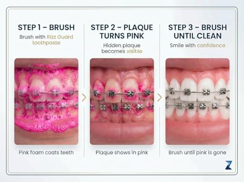 Plaque Revealing Toothpaste – Disclosing Formula Helps You See Plaque for Better Cleaning – Fluoride Free – Enamel Strengthening – Kids, Braces & Family Use – 4 oz