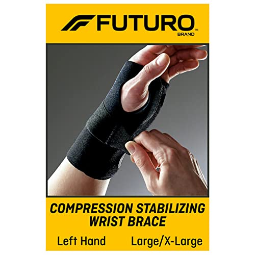 FUTURO Compression Stabilizing Wrist Brace, Left Hand, L/XL Large/X-Large