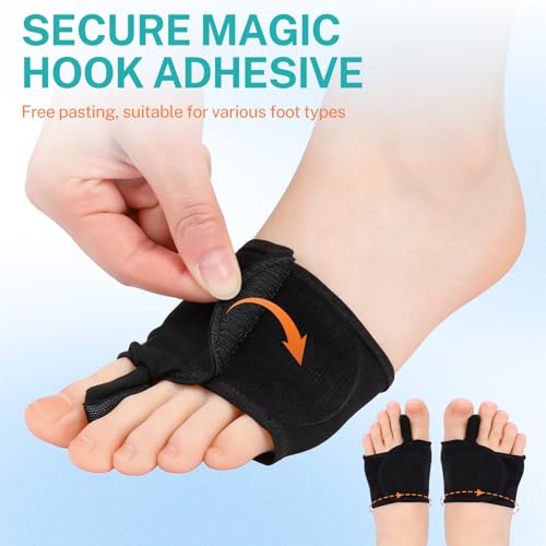 Bunion Corrector for Women Men, Adjustable Toe Straightener with Silicone clip pad and foam gasket, Breathable Mesh Bunion Relief Bunion Pads, Comfort Bunion Fix Brace for Correct Toes Alignment(1 Pair)