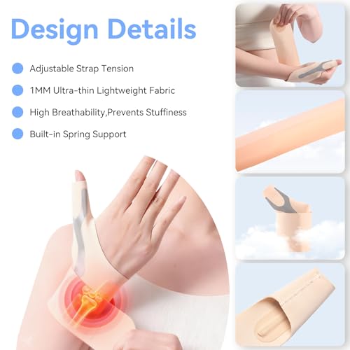 Thumb Wrist Brace for Arthritis & Carpal Tunnel Pain Relief,1 Pair Beige Medium