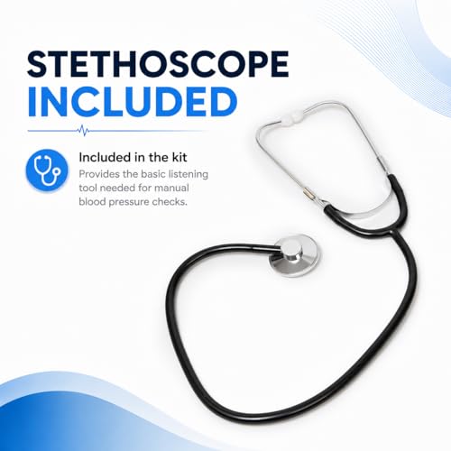 PrimaCare DS-9195 Professional Adult Size Classic Series Blood Pressure Kit with D-Ring Cuff, Nylon BP Kit, Aneroid Sphygmomanometer with Stethoscope 1