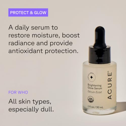 Acure Brightening Glow Serum - Anti Aging Face Serum - 1 fl oz 1 Fl Oz (Pack of 1)