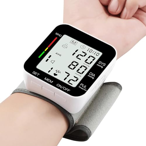 MMIZOO Wrist Blood Pressure Monitor BP Machine with Carrying Case Black