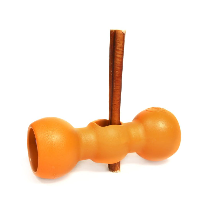 Bow Wow Labs Buddy Safety Device | Newly Redesigned Bully Stick Holder for Dogs | Made in The USA | Dishwasher Safe (S) Small (16-30 pound dog) Newly Redesigned/Orange - BeesActive Australia