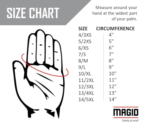 MAGID D-ROC ANSI A5 Heat-Resistant Foam Nitrile Coated Work Gloves, 1 Pairs, Size 6/XS (GPD844) 1 Pair