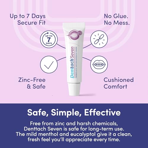 Denture Adhesive, Thermoplastic Denture Adhesive, Up to 7 Days Comfortable, Secure Denture Grip, Cushion and Soft Reliner, Waterproof, Non Glue, Zinc Free, Denture Reliner (Pack of 2)