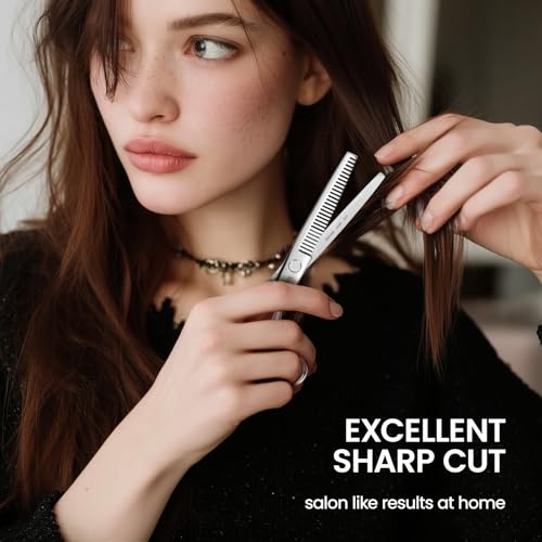Hair Cutting Scissors Kit, 6" Haircut Scissors Set Silver-6.0 Inch