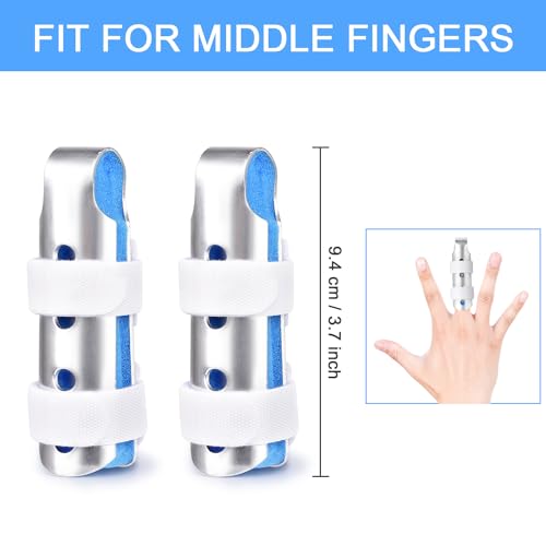 Finger Splint, 5PCS Finger Support Brace Finger Stabilizer for Broken Fingers Straightening Arthritis Knuckle Immobilization,Blue