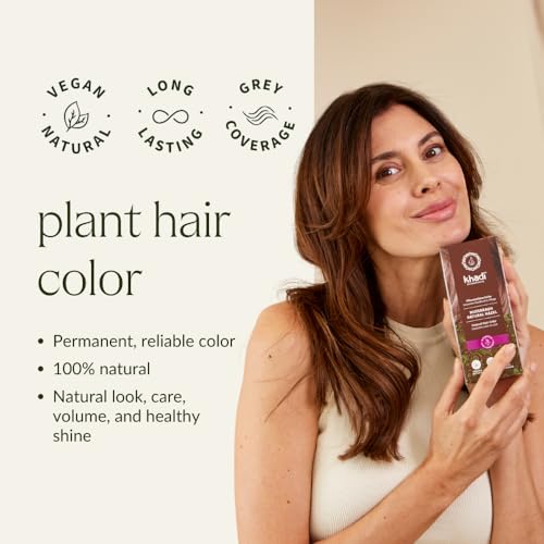 khadi NATURAL HAZEL Natural Hair Color - for shiny to rich chocolate brown - plant hair color - 100% herbal & natural - 3.5 oz