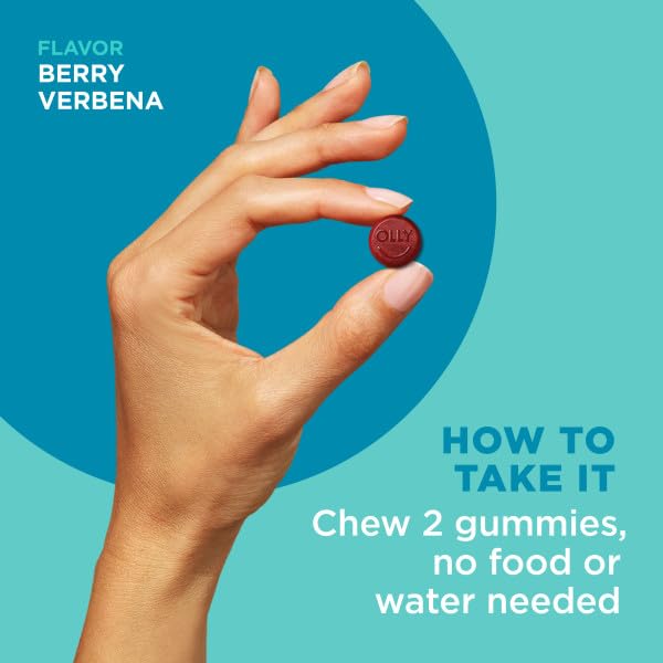 OLLY Goodbye Stress Gummy,GABA,L-Theanine,Lemon Balm,Stress Relief Supplement,Berry -,74 Count (Pack of 2) 74 Count (Pack of 2)