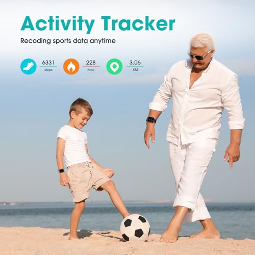 Pedometer Watch Senior Friendly No App No Phone Required, Step Counter Light Blue