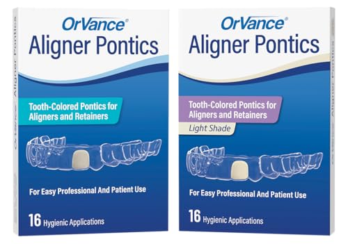 ORVANCE Aligner Pontics - Light Shade (32 Count) | Fills The Space of Missing Teeth in Clear aligners and Retainer Trays