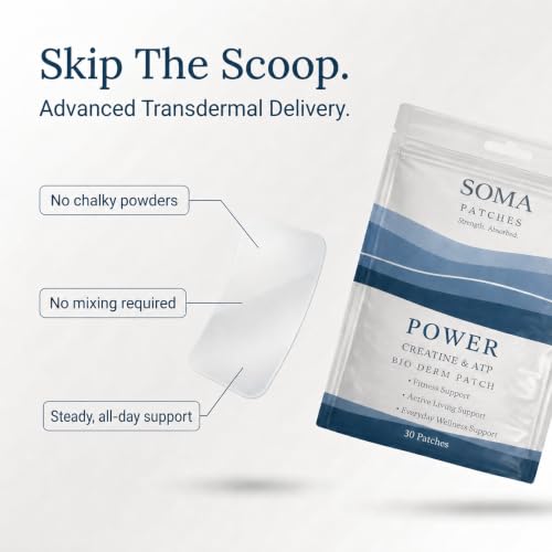 Soma Power Creatine Patches, Vegan and Latex-Free Adhesive, Daily Wear