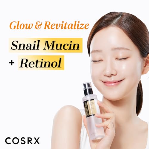 COSRX Snail 96% Mucin Essence 2ea & Retinol 0.1% Cream Mini Sample 1ea 3.38 Fl Oz (Pack of 2)