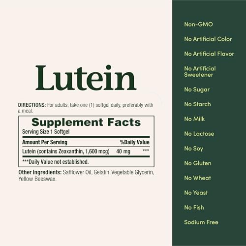 Nature's Bounty Lutein 40 mg, 30 Softgels 30 Count (Pack of 1)