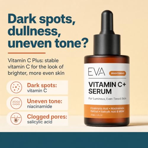 Eva Naturals Trifecta Face Serum Set – Retinol, Vitamin C & Peptides with Hyaluronic Acid & Niacinamide – Anti-Aging Skincare Bundle for Women – Collagen Boosting, Wrinkle & Spot Treatment Trio 1 Fl Oz (Pack of 3)