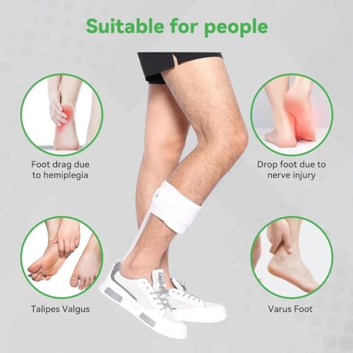 Orthomen AFO Drop Foot Brace Ultra Thin Ankle Foot Orthosis for Walk Trip Prevention Half Sole Left, S-Right
