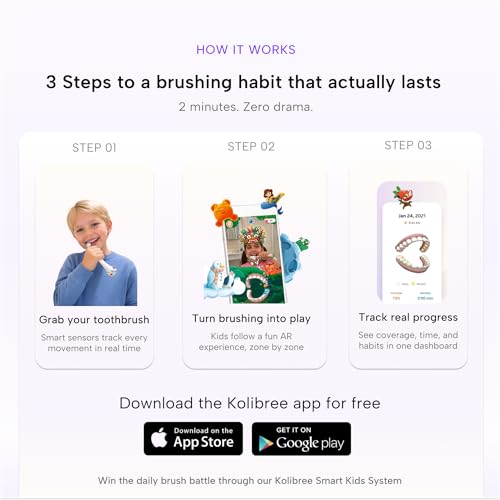 Kids AR Smart Toothbrush Kit with Freemium Brushing Games App and Phone Holder
