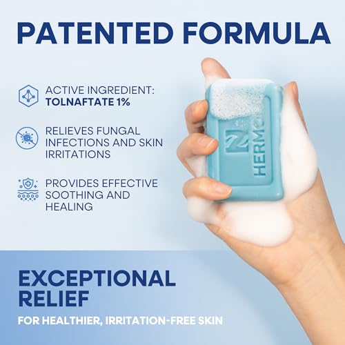 Hermon Antifungal Soap with Tea Tree Oil: Antifungal Bar Soothing Care & Relief of Itchy for Ringworm Jock Itch Athletes Foot - Body & Face Wash (1-Pack (2 Bars Original Tea Tree)) 1-Pack (2 Bars Original Tea Tree)