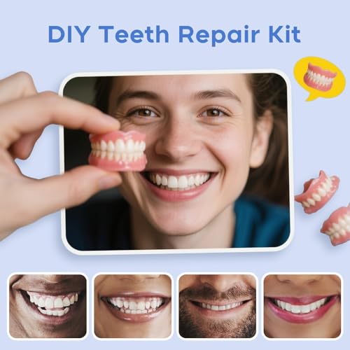 Do It Yourself Denture Fake Teeth Top and Bottom Temporary Teeth, Easy and Convenient, DIY Denture Kit,Customizable Denture Solution,Tooth Repair kit，Fake Teeth repair-250625-6