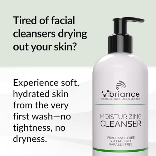Vibriance Moisturizing Cleanser, Oil-to-Foam Face Wash with Niacinamide, Shea Butter for Mature Skin - Hydrating Gentle Facial Cleanser, Sensitive Face Wash, Sulfate-Free, 12 fl oz
