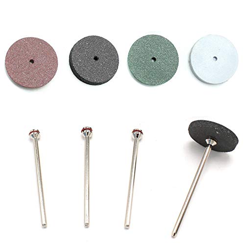 SaferCCTV 7/8 Inch Polishing Wheels Kit,40 Pcs Dental Lab Polishing Wheels Silicone Rubber Polishers Assortment Kit,12 Pcs Mandrel Shank Perfect for Rotary Hand Pieces Dremel Rotary Tool,52 Pcs
