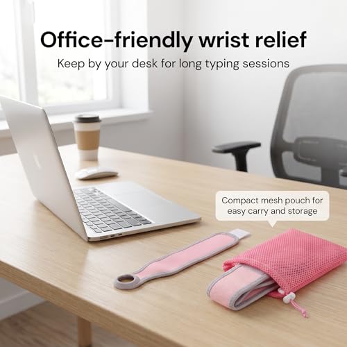 2-Pack Wrist Wraps, Breathable Adjustable Wrist Support for Workouts & Daily Use, Unisex Wrist Brace for Carpal Tunnel Tendonitis Pain Relief, One Size Fits All (Pinka)