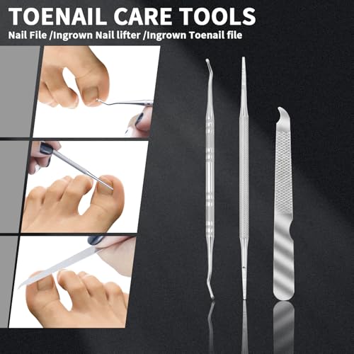 Toenail Clippers, Professional Heavy Duty Nail Clippers, 4 in 1 Stainless Steel Professional Toe Nail Clippers for Thick Toenails, Seniors Thick Toenails/Ingrown Toenail Treatment, Men and Women