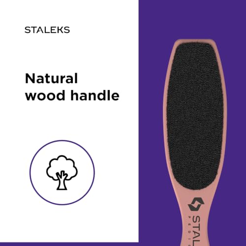 STALEKS Beauty & Care 20/3 Foot File, 100/180 Grit, Pink Callus Remover Straight with Pink Covering