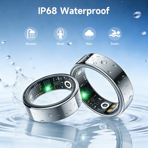 Smart Ring for Women Men, Health Tracker, Fitness Ring (Silver, 8#) Silver 8#