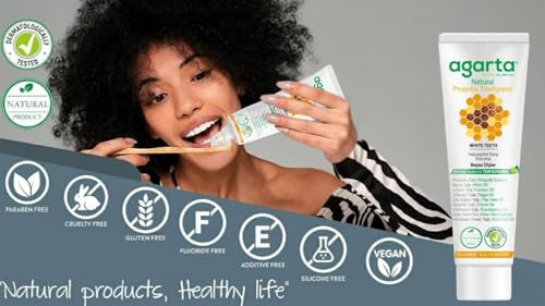 Agarta Fluoride-Free Propolis Toothpaste – Natural Botanical Oral Care with Propolis Extract, Vegan Clean Formula – 3.38 fl oz