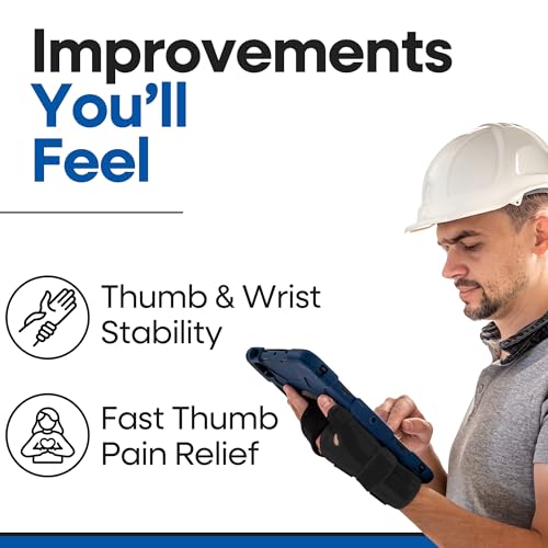 Thumb Splint & Wrist Brace | Carpal Tunnel Wrist Splint with Trigger Thumb Brace Spica | Stabilizer & Support For Tendonitis Pain, Arthritis, CMC, Tenosynovitis, De Quervain Women Men LARGE, LEFT HAND