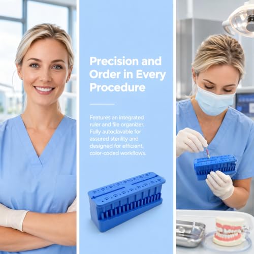 1PC Dental Endodontic Measuring Tools File Holder, High-Temperature Autoclaveable Endo Files Block Upside Measuring Instrument Ruler (Green) Green