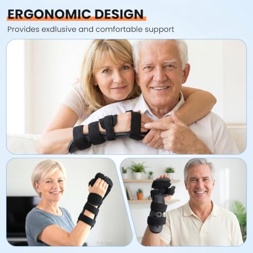 Stroke Resting Hand Splint with Finger Support - Night Immobilizer & Wrist Brace for Flexion Contractures, Carpal Tunnel, Arthritis, Stroke Recovery Pain Relief (Medium, Left Hand) Medium