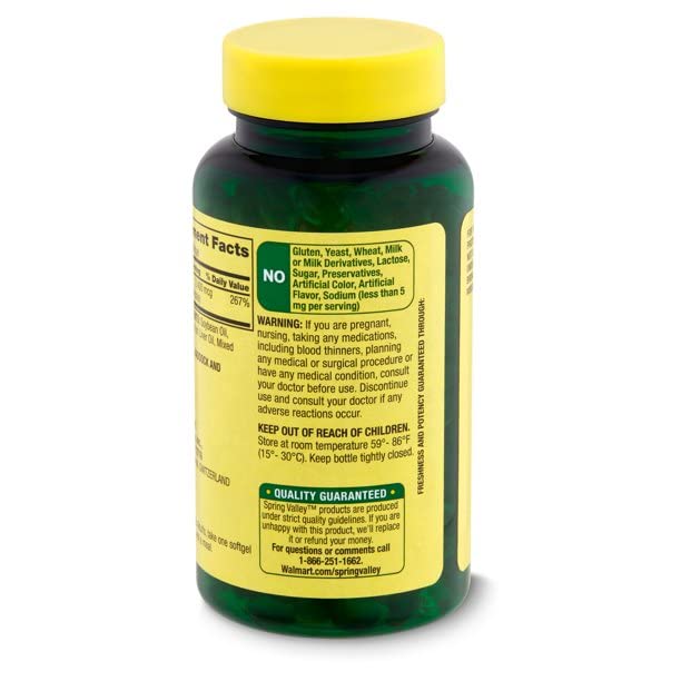 Spring Valley Vitamin A Supplement 2400 mcg- 250 Softgels Pack of 2 500 Count (Pack of 1)