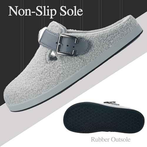 Hsyooes Orthopedic Arch Support Slippers for Women Men 11.5 Women/10.5 Men Grey