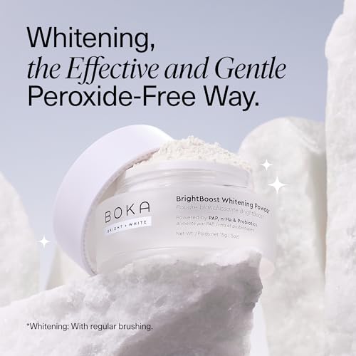 Boka Sensitive Toothpaste - Fluoride Free, 5% Potassium Nitrate, Nano Hydroxyapatite, 4oz with Boka Brightboost Whitening Powder