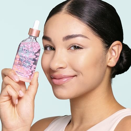 SpaLife Beauty Pearl Hyaluronic Acid Serum & 24k Gold Anti Aging Serum | AM/PM Facial Routine Duo | Deep Collagen Hydrating Treatment | Firming Wrinkle Face Skincare | 2 x 3.7 Fl. Oz. 24k Gold + Hyaluronic Pearl